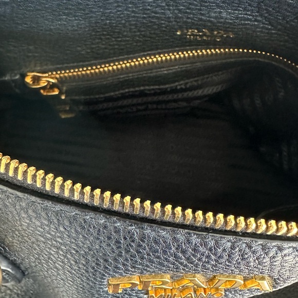 Prada Black Vitello Phenix Leather Hobo Bag 1BC032 - Picture 12 of 16